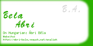 bela abri business card